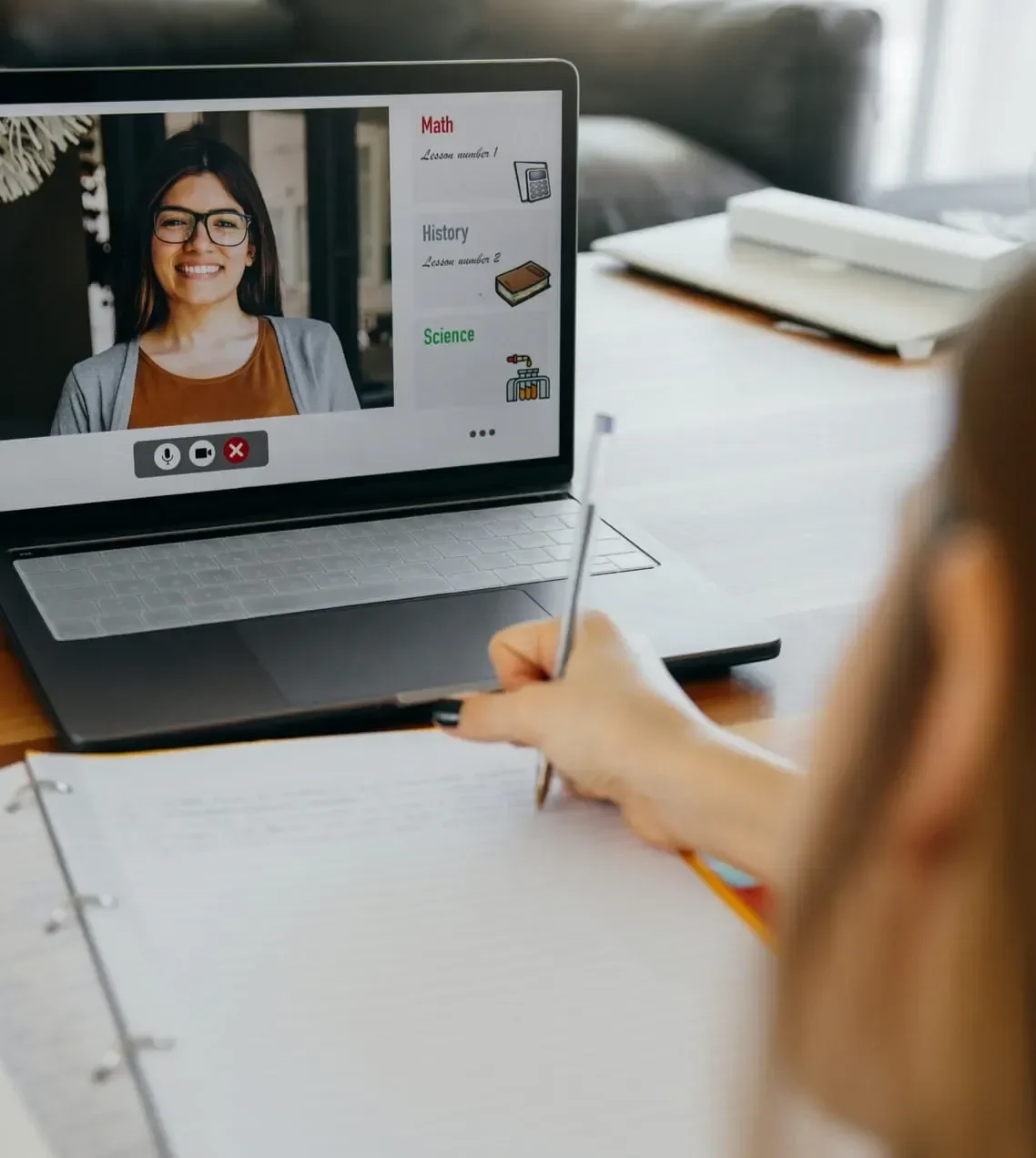 Looking over the shoulder of a student in a video conference
