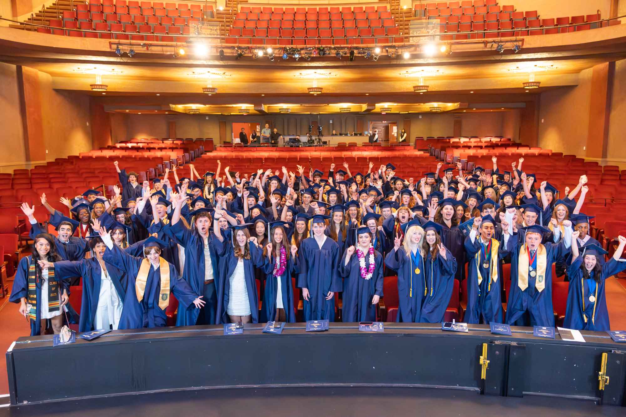 Graduation ceremony at the historic Balboa Theater with graduates, families, and faculty celebrating